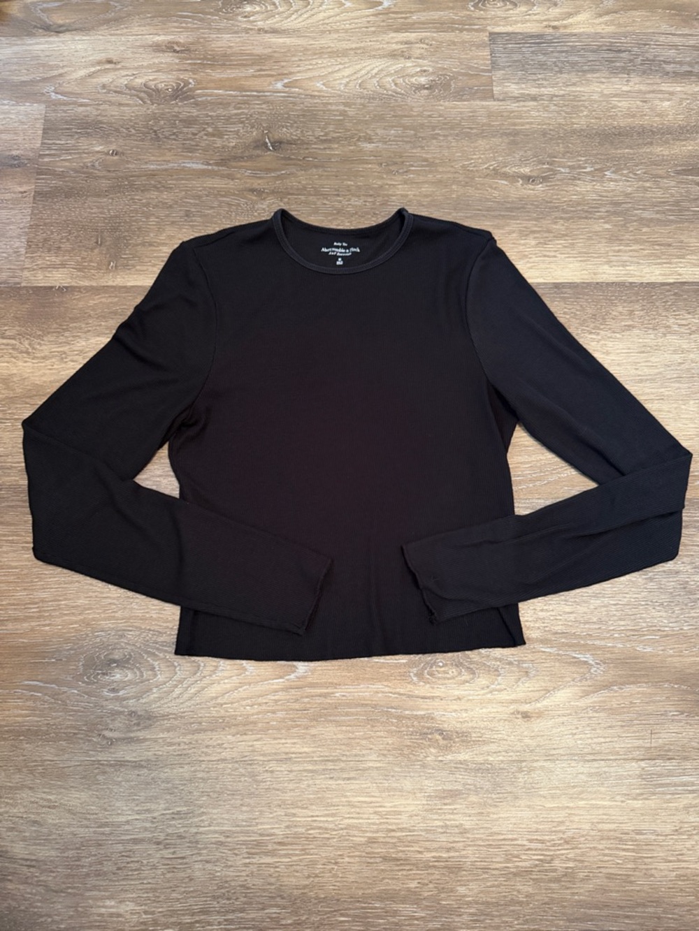 Black Long Sleeve Crewneck Top
